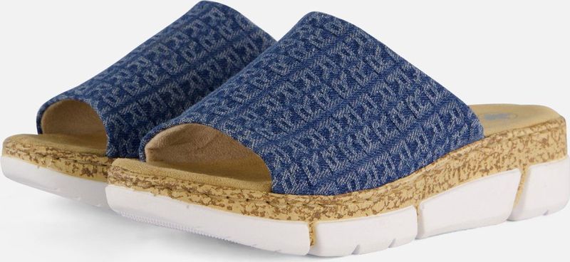 Rieker Slippers denim Textiel - Dames - Maat 40