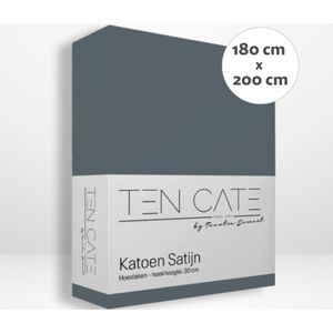 Ten Cate - Hoeslaken - Donkerblauw - Katoensatijn - 180 x 200 cm - Hoekhoogte 35 cm - Strijkvrij