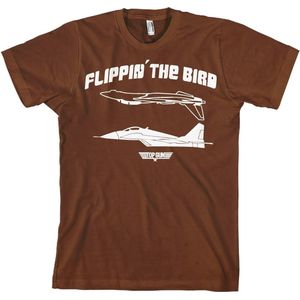 Top Gun Flippin' The Bird T-Shirt Brown-S