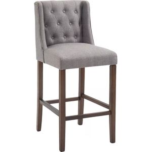 In And OutdoorMatch Barkruk Ramsey - Grijs - Luxe Design - Set van 1 - Voetensteun - 4-pootsframe - Voor keuken en bar - Gestoffeerde zitting