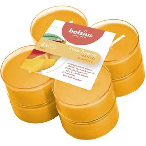Bolsius - Maxilichten clear cup True Scents Mango 8u
