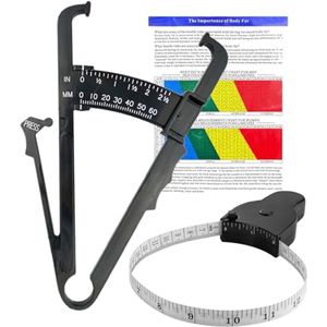 Meetlint en Lichaamsvettang Set - Dubbelzijdig Intrekbaar Meetlint (152 cm) voor Gewichtsverlies en Lichaamsmetingen