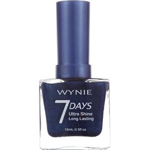 Wynie - Nagellak 7 Days Ultra Shine Long Lasting - Blauw Mini Glitter / Shimmer - 1 flesje met 15 ml inhoud - Nummer 530
