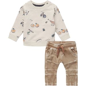Noppies - Kledingset - 2delig - Broek Trail Rabbit - Sweater Hermosillo Oatmeal - Maat 68