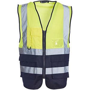 Hoogwaardige Hi-Vis Gele & Navy Mouwloos Vest - XL, Volledig EN Gecertificeerd