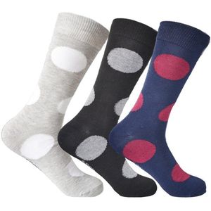 Sokken met stippen | Extra zacht | Maat: 35-38 | Kleur: Diverse kleuren | 3 paar