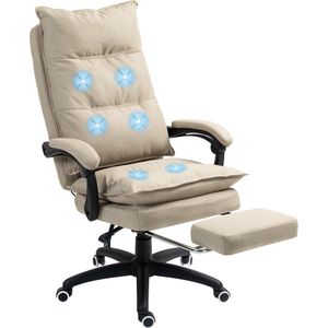 Vinsetto-Massagebureaustoel-Linnen-70x62x130cm-Beige