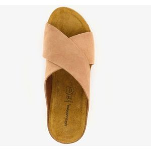 Hush Puppies suede dames slippers sleehak cognac - Maat 40