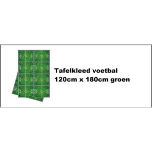 Tafelkleed voetbal 120cm x 180cm groen - Wegwerp tafelkleed voetbal EK WK Holland festival thema feest fun