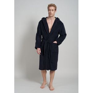 Ceceba heren badjas badstof - met capuchon - donkerblauw - Maat: 4XL