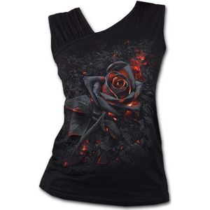 Spiral Burnt Rose Dames Top - zwart - XXL