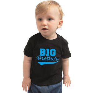 Big brother cadeau t-shirt zwart voor peuters / jongens - Grote broer shirt - aankondiging zwangerschap 86