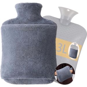 Warmwaterkruik met ritssluiting en vakken - explosiebestendig en duurzaam - cadeau voor kinderen en vrouwen - pijnverlichting - roze