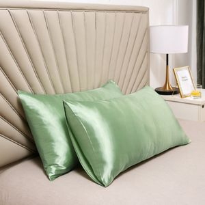 2-delige satijnen kussensloop - zacht en zijdeachtig bedkussen - envelopsluiting - anti-mijt en hypoallergeen - beschermt haar en huid tegen rimpels - 51x66cm