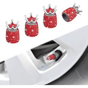 4 Stuks Ventieldoppen voor Auto, Motor en Fiets - Rood