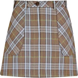 Patrizia Pepe • geruite bruine mini rok • maat 36 (IT42)