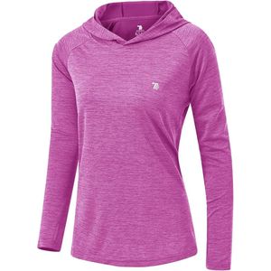 Lange Mouwen Dames Sportshirt - Loopshirt, Fitness Hoodie en Yoga Top met Duimgaten