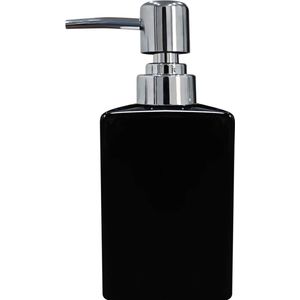 Zeepdispenser, 320 ml keramische vierkante klassieke zeep- en lotionpompdispenser voor keuken badkamer wasruimte hervulbare shampoo handzeep zeep etherische olie (zwart, 320 ml)
