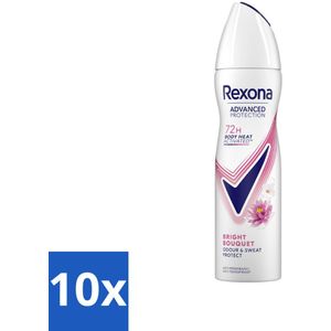 Rexona - Deodorant Spray - Advanced Protection Bright Bouquet - Langdurige Frisheid - 150 ml - Bulkverpakking - 10 stuks