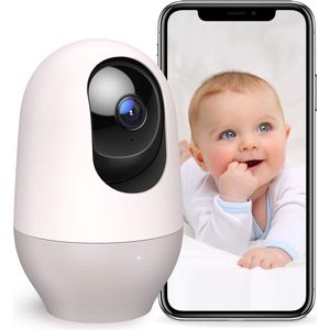 Babyfoon met 360° camera en AI-tracking, 1080p HD, nachtzicht en intercomfunctie