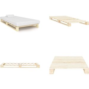 vidaXL Bedframe pallet massief grenenhout 100x200 cm - Bedframe - Bedframes - Bed - Bedden
