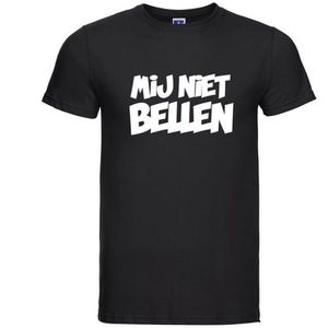 Mij niet bellen T-shirt - 100% Katoen - Maat L - Classic Fit - Zwart