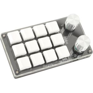 12 Toetsen RGB Mechanisch Toetsenbord DIY Programmeerbaar - Eenhandige Macro Mechanische met Instelknop - Office Gaming Lab - Wit .