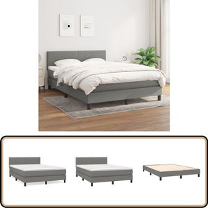 vidaXL Boxspring - Donkergrijs - 140x200 cm - Inclusief Matras Boxspringbed - Boxsprings - Slaapkamer Meubilair - Tweepersoonsbed - Donkere Kleuren
