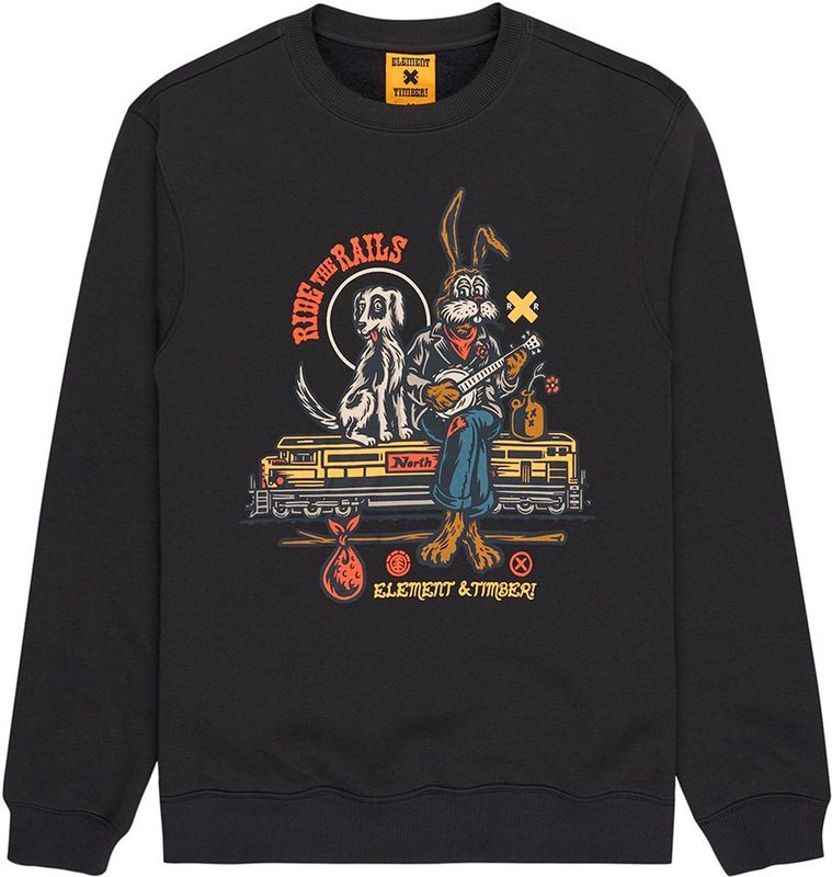 Element - Timber Aboard - Sweatshirt - Zwart - GRS Gerecycled Katoen