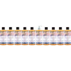 Handzeep Sweet Orange & Cedarwood 500 ml - set van 10 stuks - met gratis pomp - Voordeelverpakking