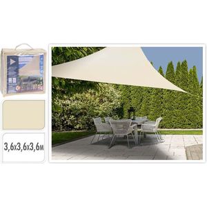 Oneiro’s Luxe Schaduwdoek driehoek 360x360x360 - off white – zomer – tuin – wonen – tuininrichting – schaduwdoeken – zonwering - schaduwdoek