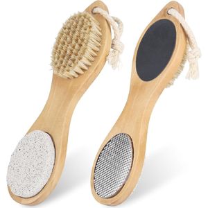 Enkelvoudige verpakking 4 in 1 voetverzorgingsset voetvijl puimsteen puimsteen voetpolijster voet puimsteen, voetvijl puimsteen voetpolijster voetschraper geschikt voor natte voeten, droge voeten en gebarsten voeten