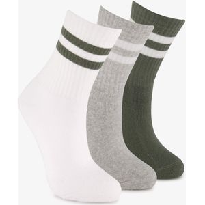 3 paar kinder sportsokken zwart grijs - Maat 23/26