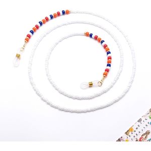 Jeannette-Creatief® - Zonnebrilkoord - Zonnebrilkoord Rood Wit Blauw Oranje Goud Miyuki Rocailles - Zonnebril - Zonnebrillen - Zonnebrilkoordjes - Zonnebrilkoordje - Brillenkoord - Koningsdag - Voetbal - Souvenir