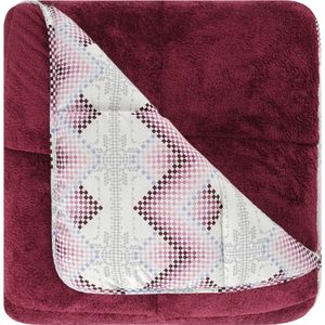 Dekbed zonder overtrek - Inclusief Kussenslopen - Bordeaux - ca. 220x240 cm - Lits-jumeaux - 2 in 1 Dekbed - Teddy - Zacht & Hypoallergeen - 4 Seizoenen - Dubbelzijdig - Wasbaar - Ultra Soft - De Linde Home