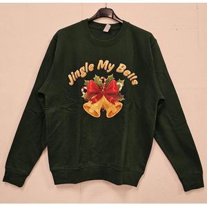 Kersttrui Jingle My Bells | Foute Kersttrui Dames Heren | Kerstcadeau volwassenen | Kerst | Donker Groen | maat M