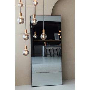 Nordic Style® Wandspiegel 180x80cm | Zwart | Scandinavische Spiegels | Vierkant | Pas spiegel | Staande spiegel | Kleedkamer spiegel