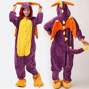 Paarse draak onesie maat XL - Dieren – Verkleedkleren Volwassenen - vrouwen – mannen – kinderen - Huispak