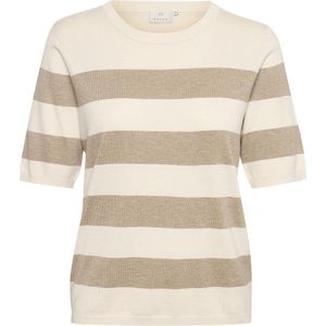 Kaffe - KAMala - Gebreide Trui - Beige / Donkerbeige