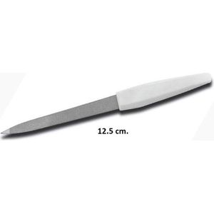 Nagelvijl - 12,5 cm - goede kwaliteit - grove zijde en fijne zijde - spitse punt - zwart of wit handvat - small pocket vijl
