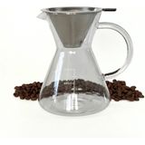 JOR Products® Koffiekan - Koffiezetapparaat - Koffie - Glazen - Koffiebeker - Glazen Pot - Koffiefilterhouder - Barista - RVS Gaas - Filter
