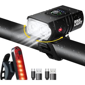 Luxamore ClearPath LED Fietsverlichting 1000 Lumen - Mountainbike Voor- en Achterlicht Set - USB Oplaadbare Fietslampen - Sterke en Duurzame Fietsverlichting voor Nacht en Offroad