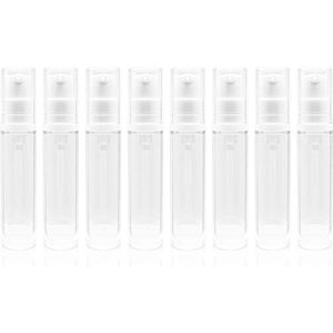 8pcs Plastic Airless Pump Dispenser - Empty Cream Dispenser Portable Refillable Vacuum Travel Bottles for Gel Shampoo Lotion Cream (10ml)