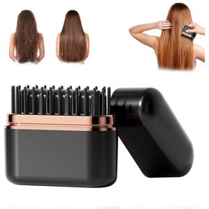 Draadloze Stijltang - Zwart - Mini-haarontkrullerborstel - 3 Temperatuurniveaus - Temperatuurweergave