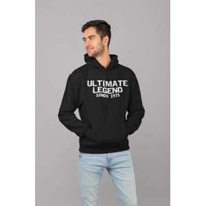 1975 Jaar Zwart Hoodie heren - Maat S - Ultimate Legend - Verjaardag Cadeau Mannen - Limited Edition