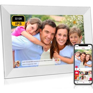 Digitale Fotolijst 10.1 Inch - Digitale Fotolijsten - Hd+ Ips Display Met Automatische Rotatie - 1 Stuk - Wit - kerstcadeaus voor volwassenen