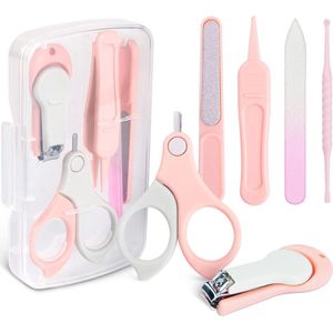 Baby Nail Kit, 6 stuks Baby Nail Care Tool, Baby Nail Care Set Manicure Set Inclusief Nagelknipper, Ronde Schaar, Earpick, Nagelvijl en Pincet voor Pasgeborenen, Baby Peuter Kinderen