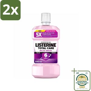 Listerine – Mondwater – Total Care – Extra mild – 500 ml - Voordeelverpakking - 2 stuks - Tandvlees - Tandplak