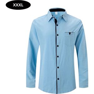 Nivard Overhemd Heren - Volwassenen - Lange Mouwen - Strijkvrij - Lange Mouw - Lichtblauw - Maat XXXL