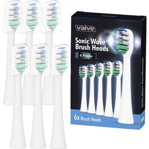 VAIVE Tandenborstel Opzetborstel Set - 6 Stuks - Sonic Wave Precision X8900 - Wit